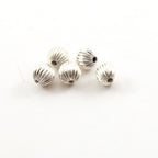 Sterling Silver 8mm Corrugated Seamless Round Spacer Beads (5pc)