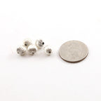 Sterling Silver 8mm Corrugated Seamless Round Spacer Beads (5pc)