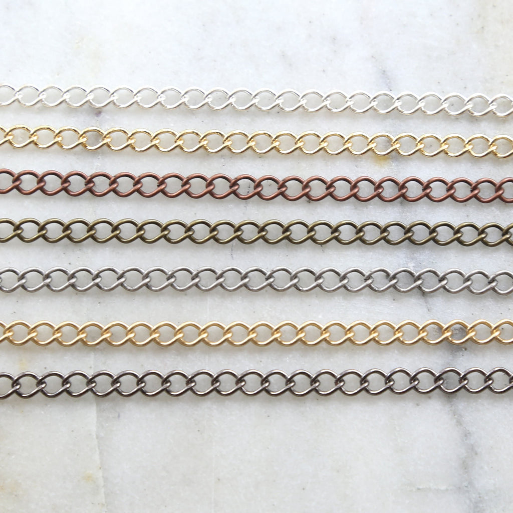 5mmx7mm Brass Plated Large Thick Curb Extender Chain 7 – Sold by the Foot