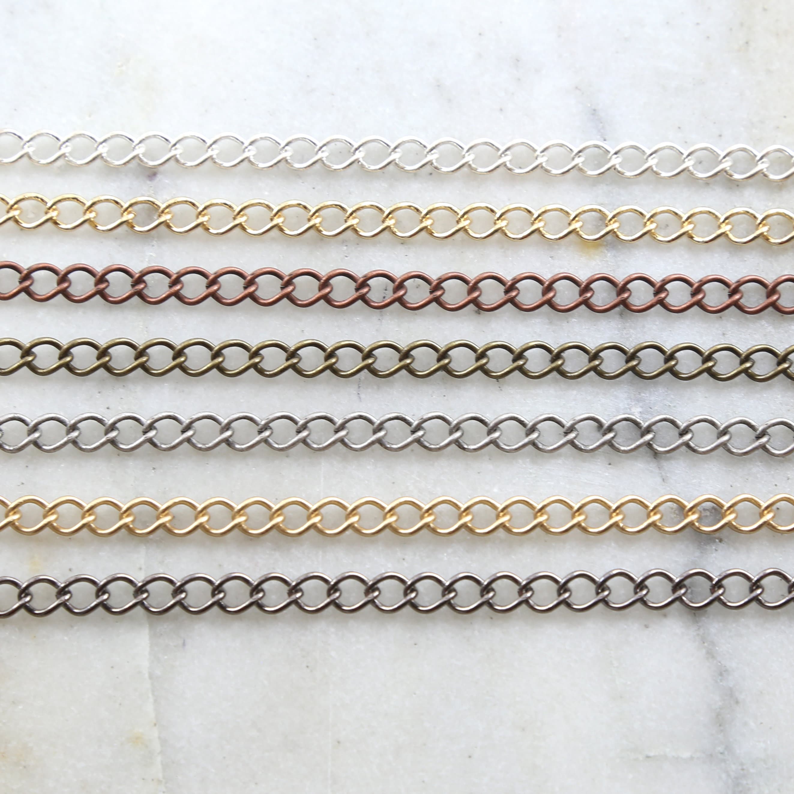 5mmx7mm Brass Plated Large Thick Curb Extender Chain 7 – Sold by the Foot