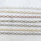 3.5mmx6.5mm Brass Small Oval Textured Crimped Chain in 7 – Sold by the Foot