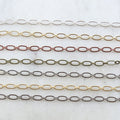 Brass Small Oval Textured Crimped Chain in 7 Finishes Chain – Sold by the Foot