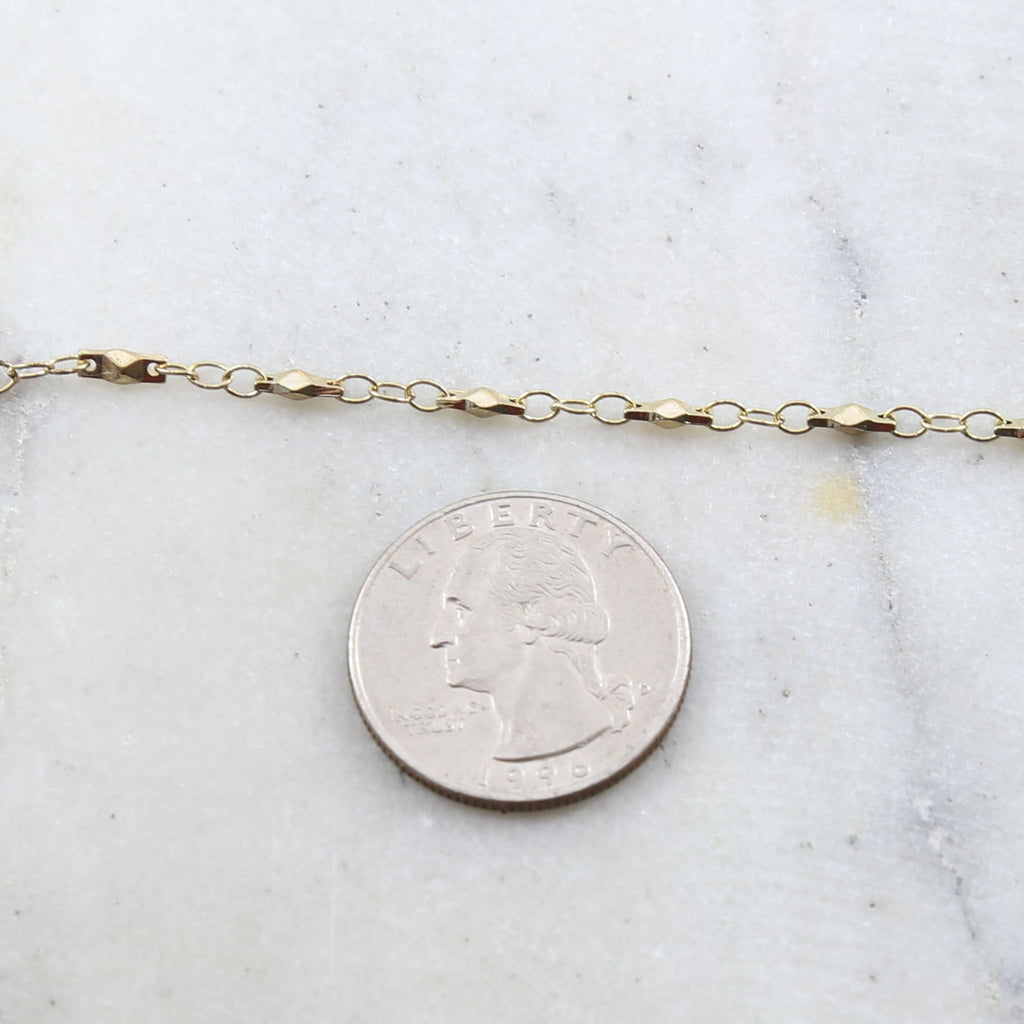 7mmx2.5mm Brass Plated Pointed Stud Chain in 7 Finishes – Sold by the Foot