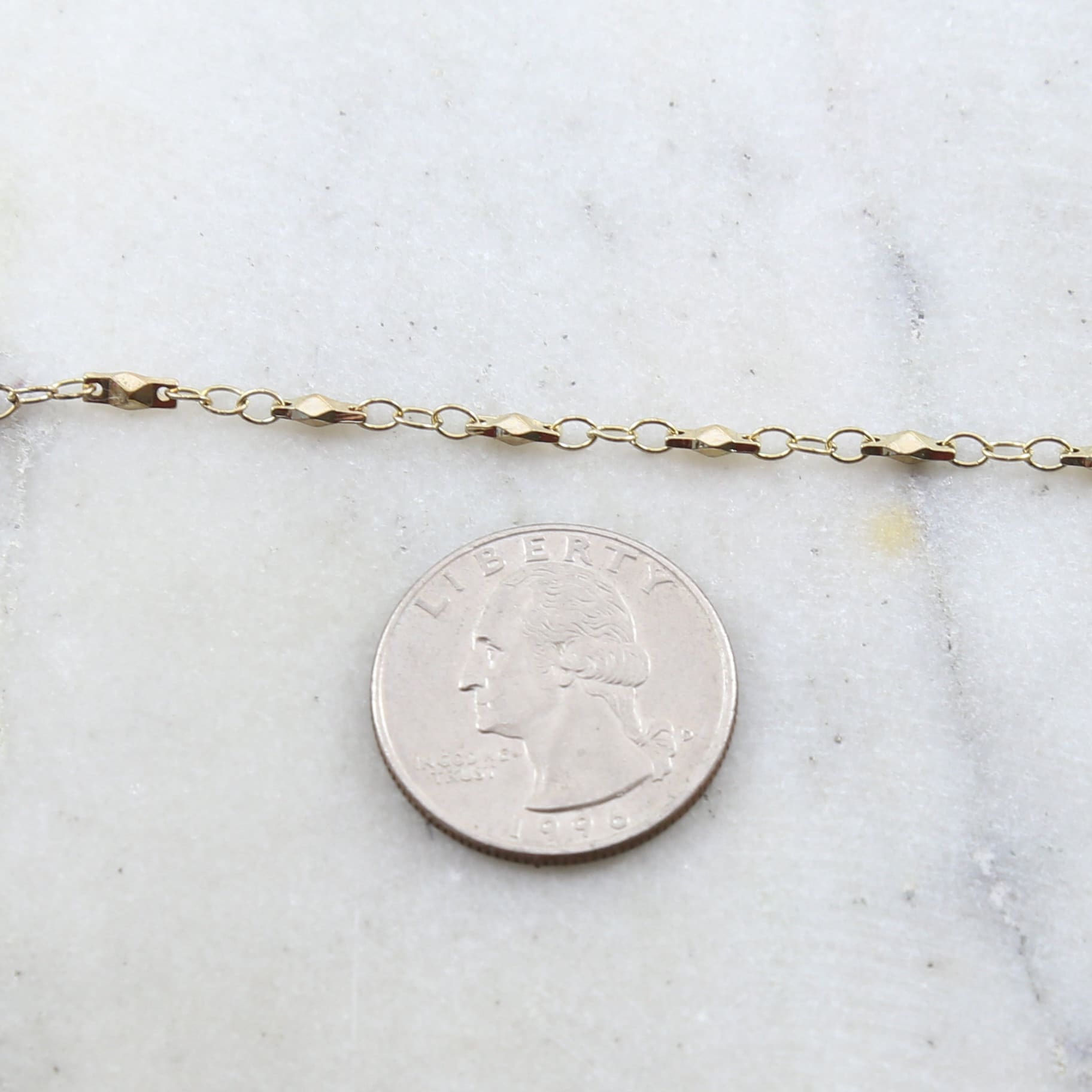 7mmx2.5mm Brass Plated Pointed Stud Chain in 7 Finishes – Sold by the Foot