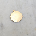 25mmx21mm 14K Gold Filled Large Chai Scalloped Edged Decorative Edge Round