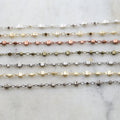 Brass Plated Faceted Graduated Ball Chain in 7 Finishes – Sold by the Foot