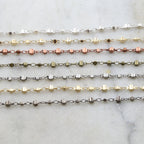 Brass Plated Faceted Graduated Ball Chain in 7 Finishes – Sold by the Foot