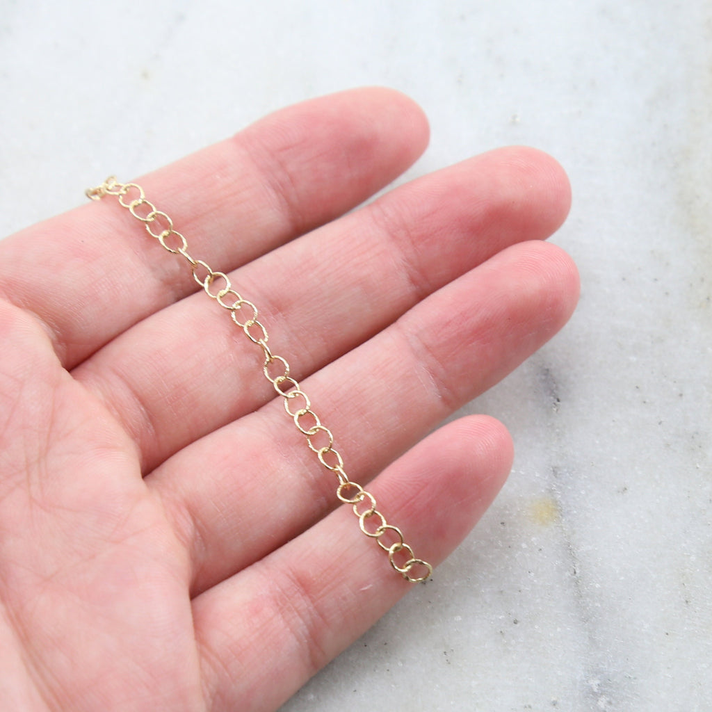 4mmx3mm Brass Lightweight Dainty Minimal Round Extender – Sold by the Foot