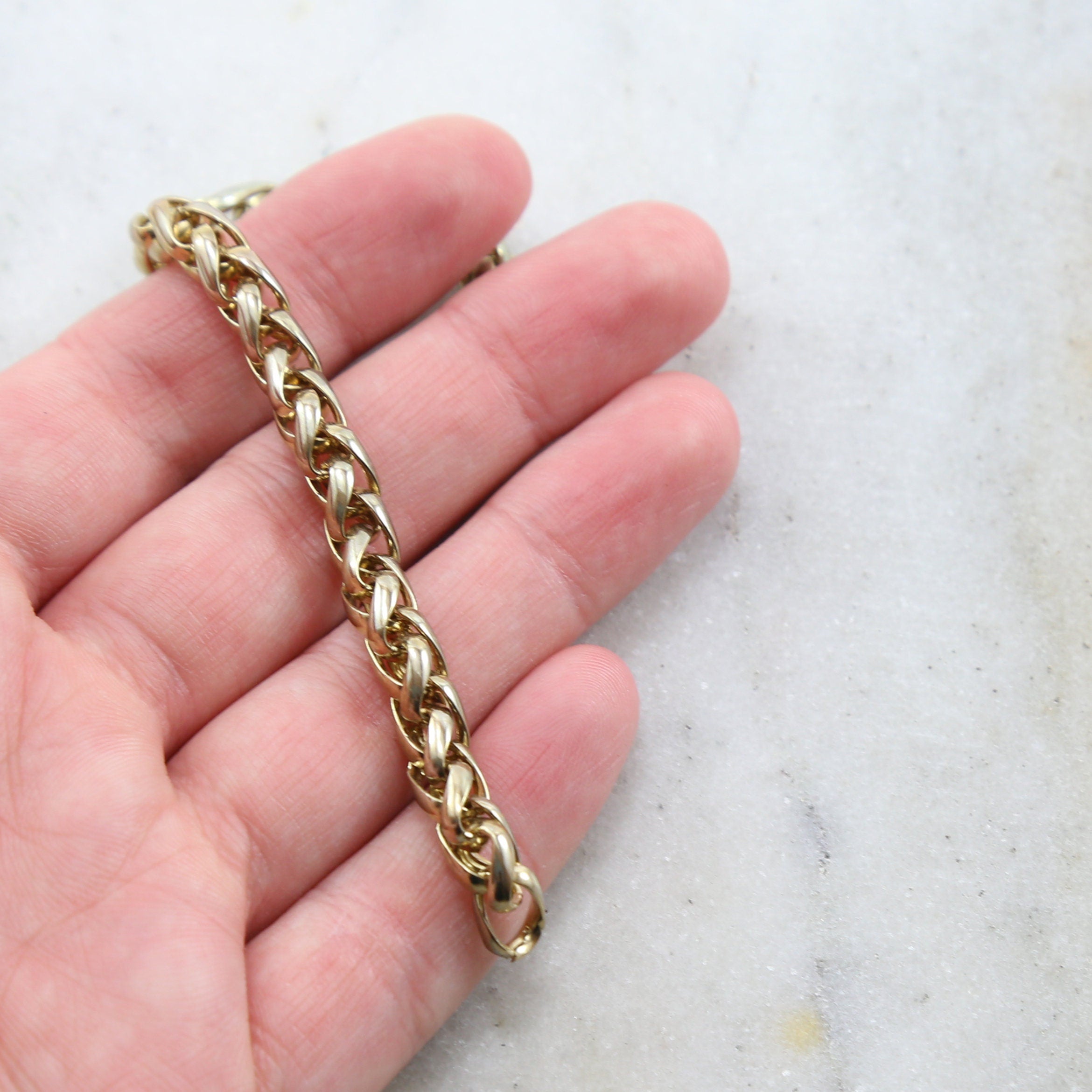 Brass Thick Twisted Rope Wheat Chain in 7 Finishes Chain – Sold by the Foot