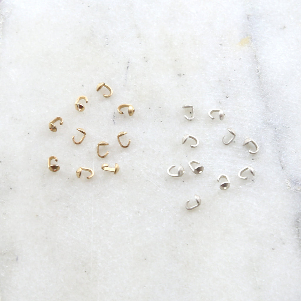 Sterling Silver or 14K Gold Filled Bead Tip Knot Cover 4mm x 3mm (10pc)