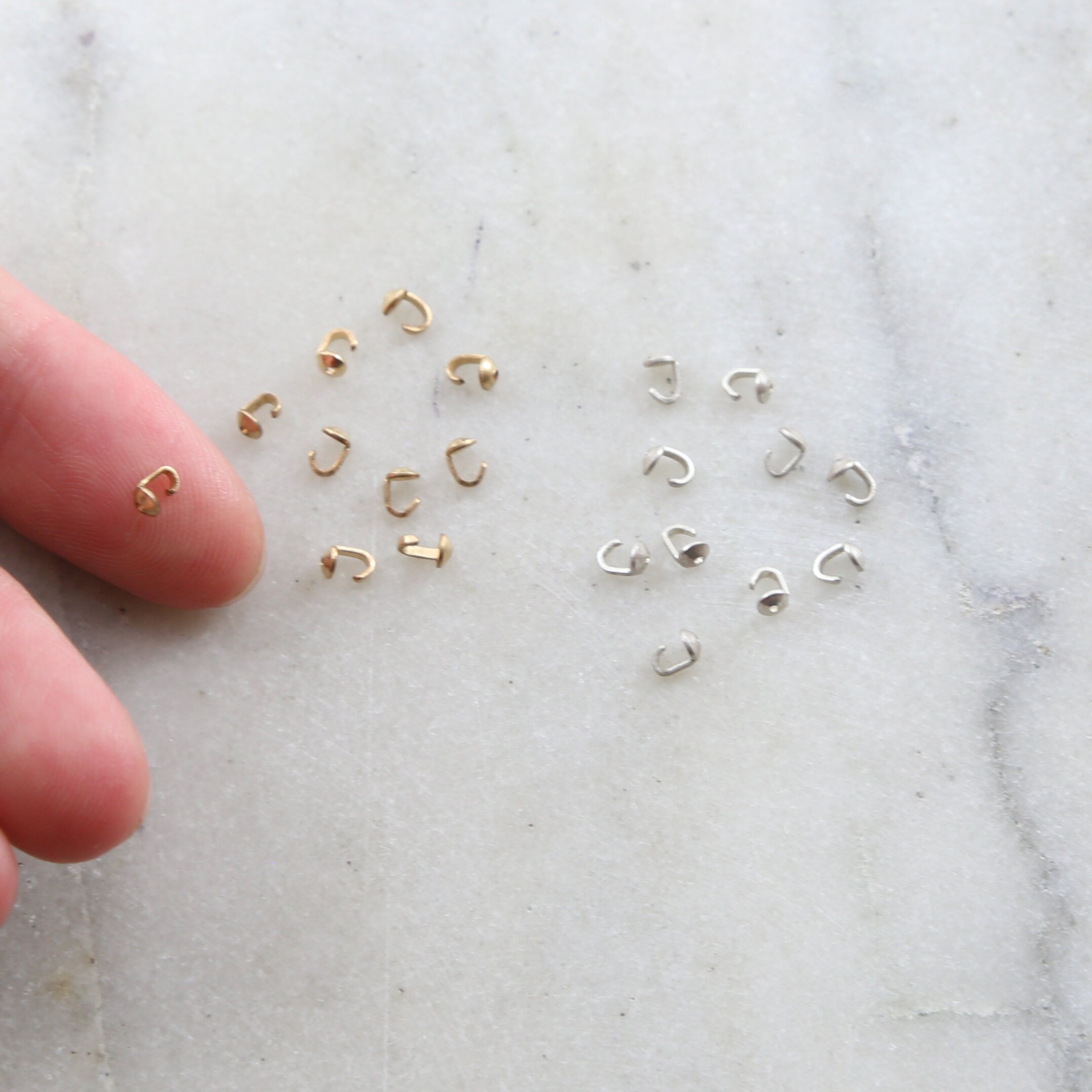 Sterling Silver or 14K Gold Filled Bead Tip Knot Cover 4mm x 3mm (10pc)