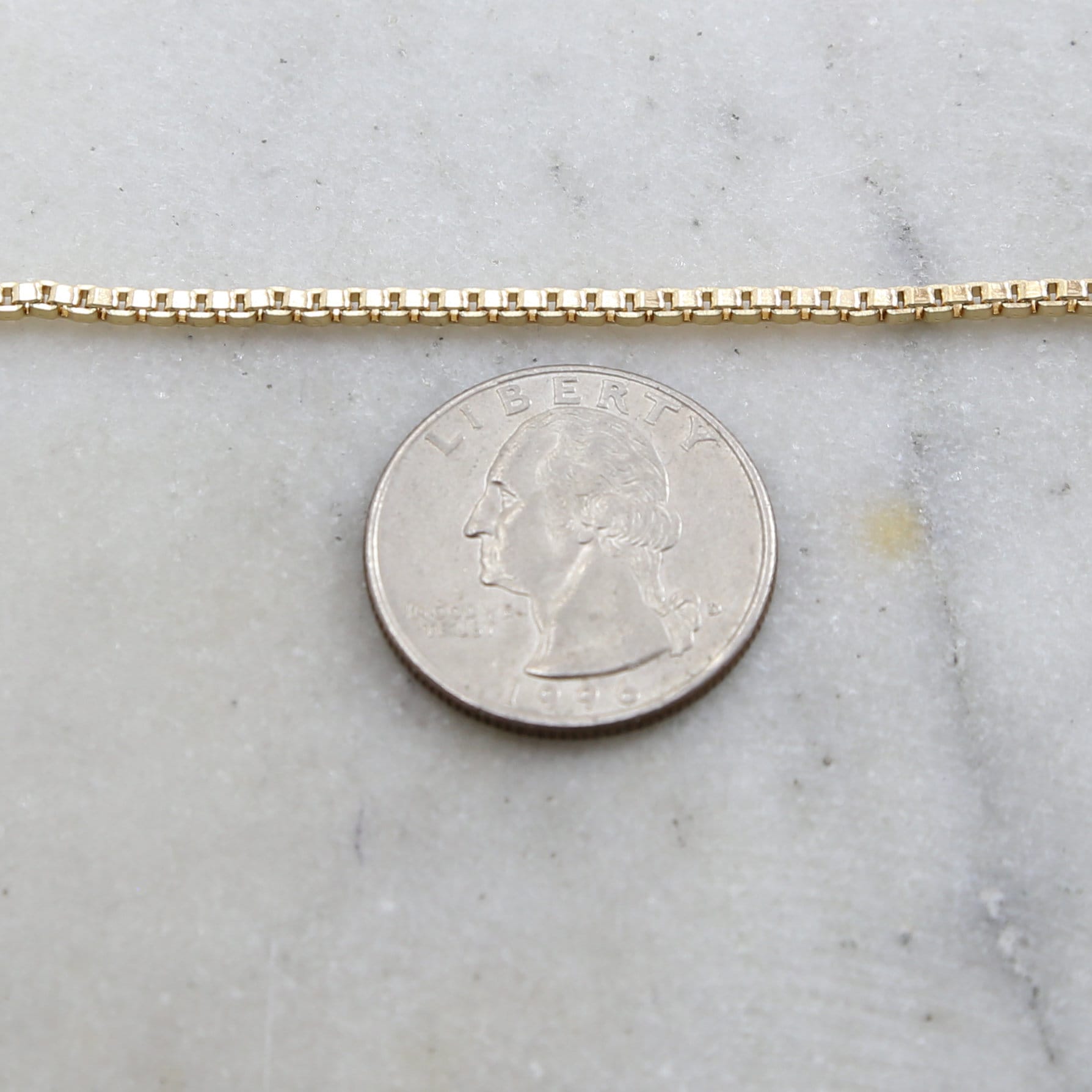 Brass Plated 2mm Thick Box Chain in 8 Finishes Chain – Sold by the Foot