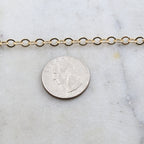 Brass Medium Weight 5mm x 4mm Dainty Flat Oval Extender – Sold by the Foot
