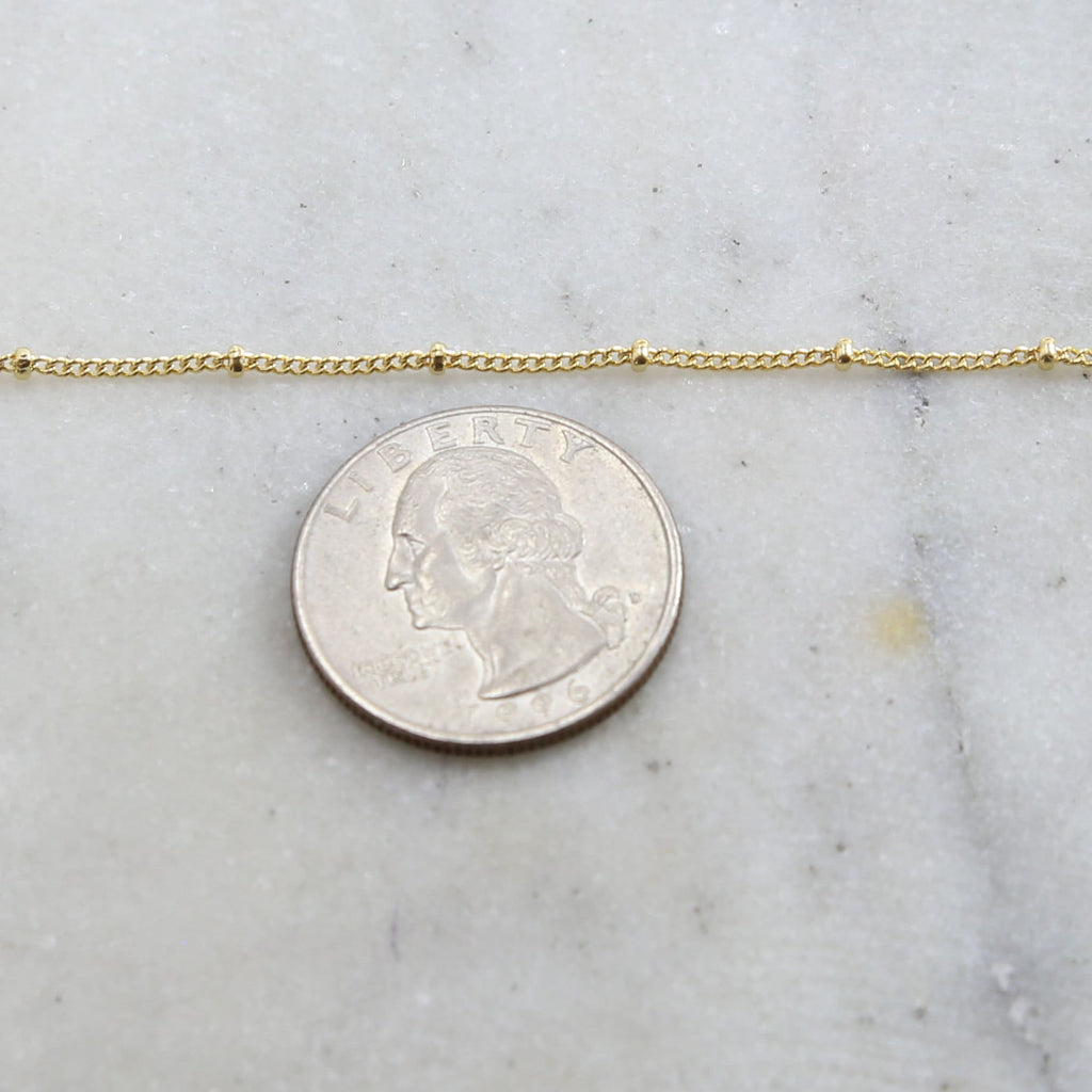 Brass Plated 2mm Satellite Ball Dotted Chain in 7 Finishes – Sold by the Foot
