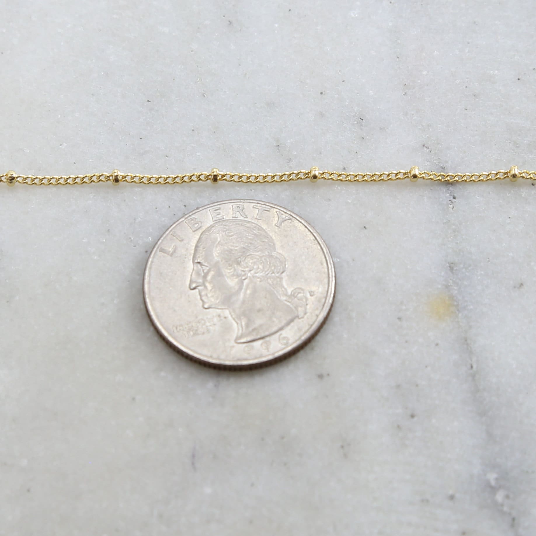 Brass Plated 2mm Satellite Ball Dotted Chain in 7 Finishes – Sold by the Foot