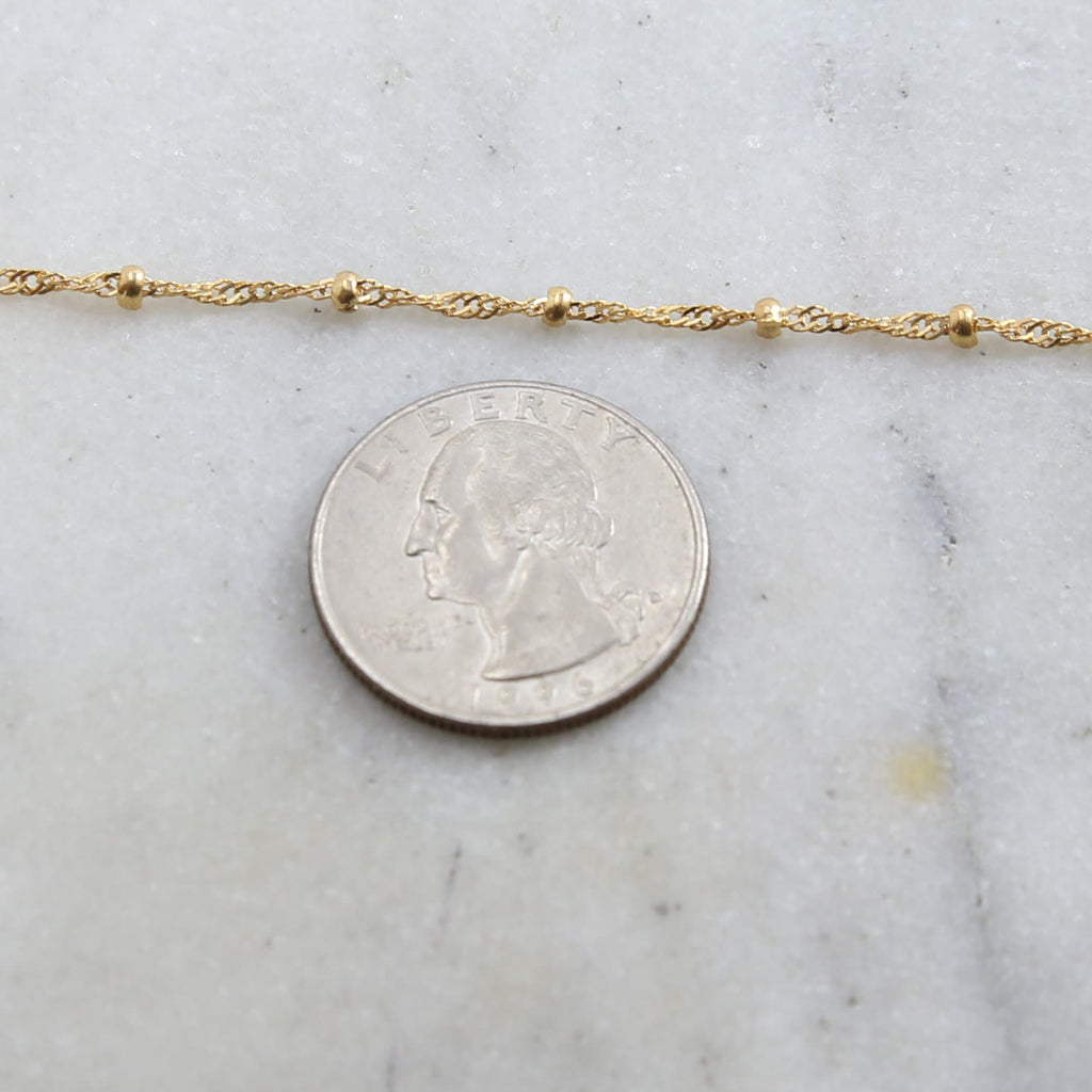 Brass Plated 2.5mm Filigree Satellite Ball Dotted Chain – Sold by the Foot