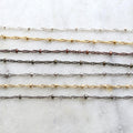 Brass Plated 2.5mm Filigree Satellite Ball Dotted Chain – Sold by the Foot