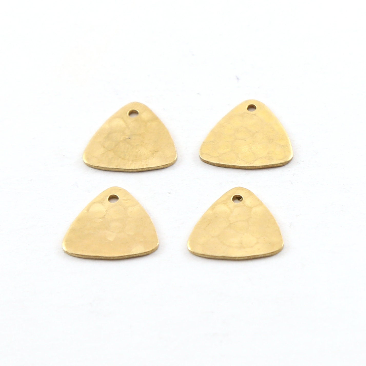 Brass Small 12mm x 12mm Metal Hammered Stamping Blank Rounded (4pc)