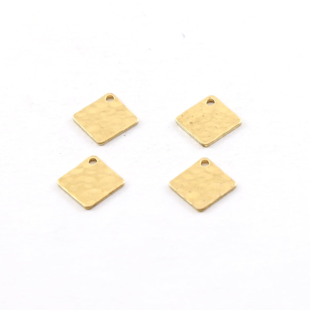 Brass Small 10mm x 10mm Metal Hammered Stamping Blank (10pc)
