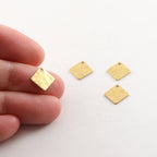Brass Small 10mm x 10mm Metal Hammered Stamping Blank (10pc)