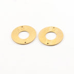 Raw Brass Open Circle 22mm Connector Link Round Charm Textured (2pc)