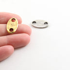 Pewter Metal Thick Rounded 18mm x 16mm Bar Leather Connector