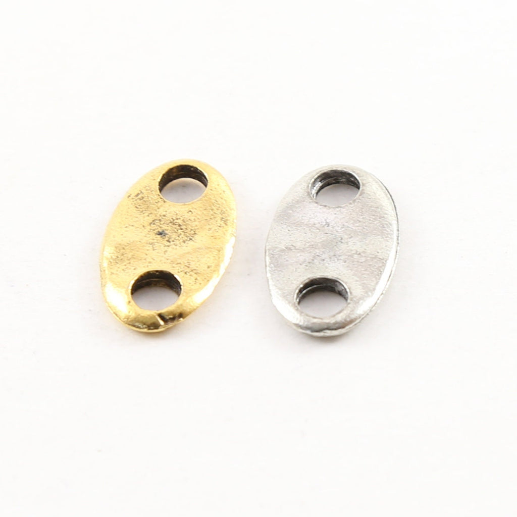 Pewter Metal Thick Rounded 18mm x 16mm Bar Leather Connector