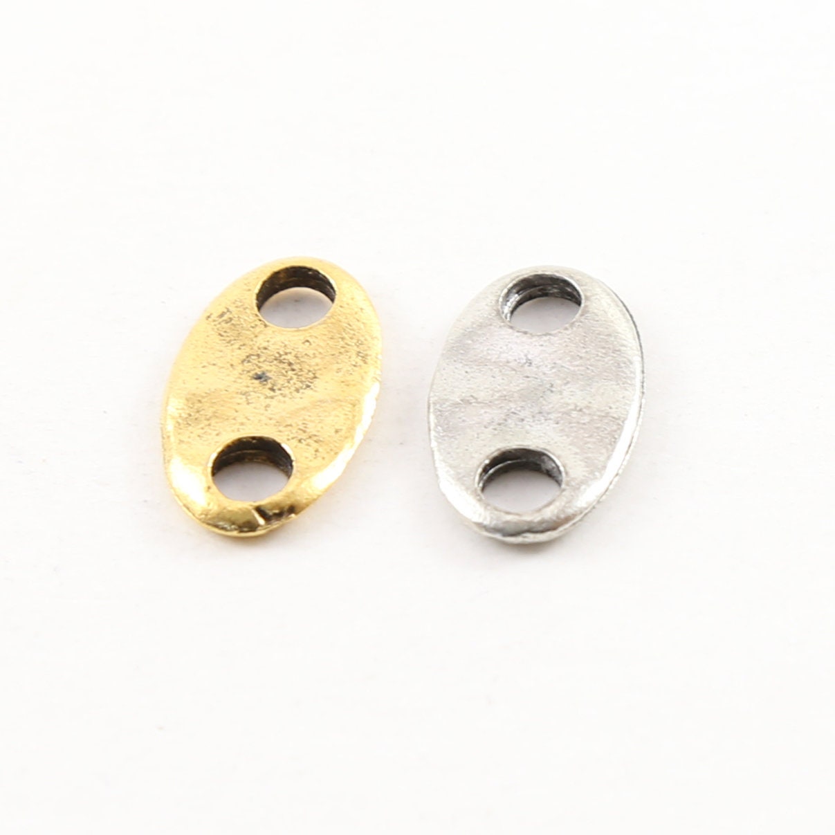 Pewter Metal Thick Rounded 18mm x 16mm Bar Leather Connector