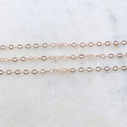 Gold Plated or Brass Rose Flat Link Cable Chain 2.7mm X – Sold by the Foot