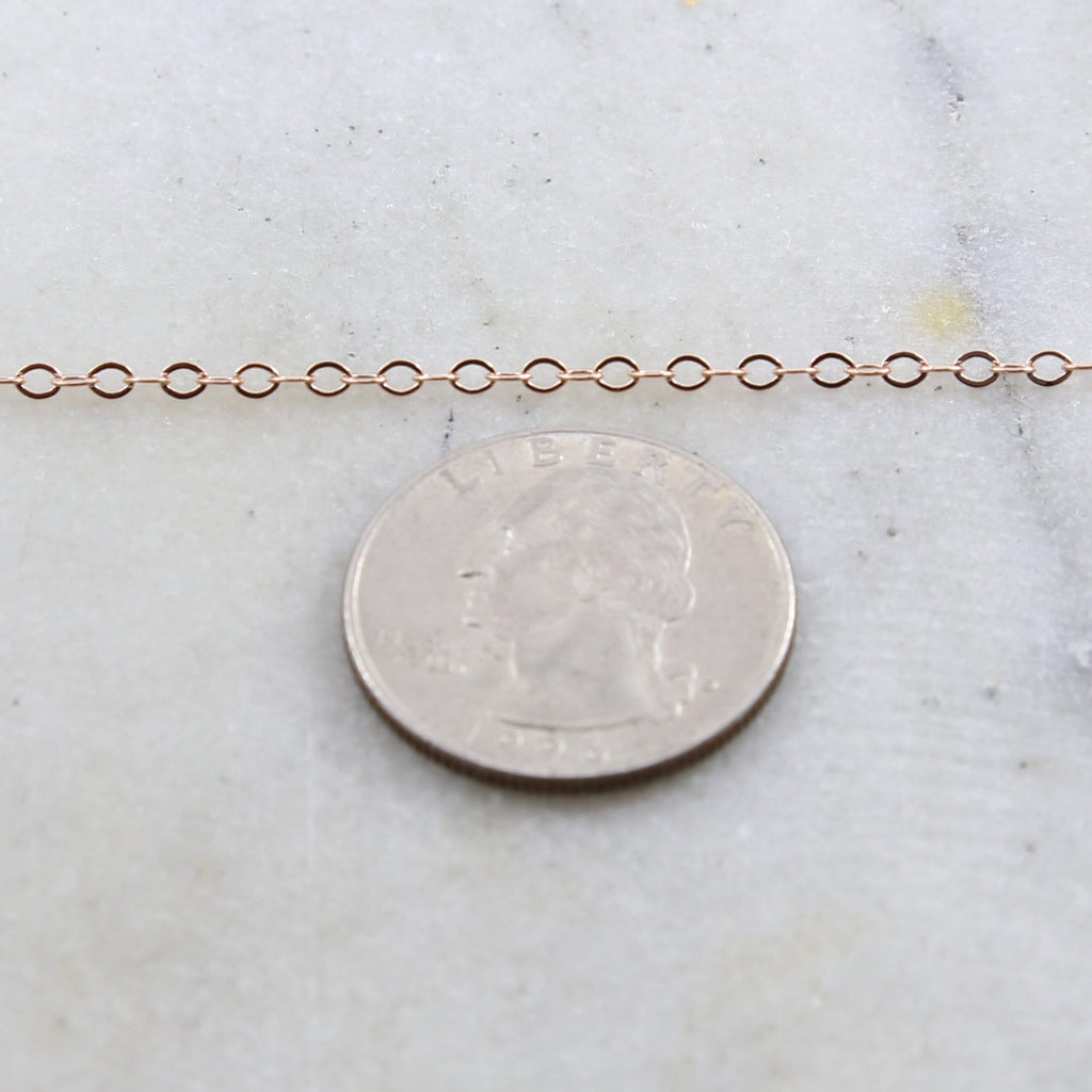 Gold Plated or Brass Rose Flat Link Cable Chain 2.7mm X – Sold by the Foot