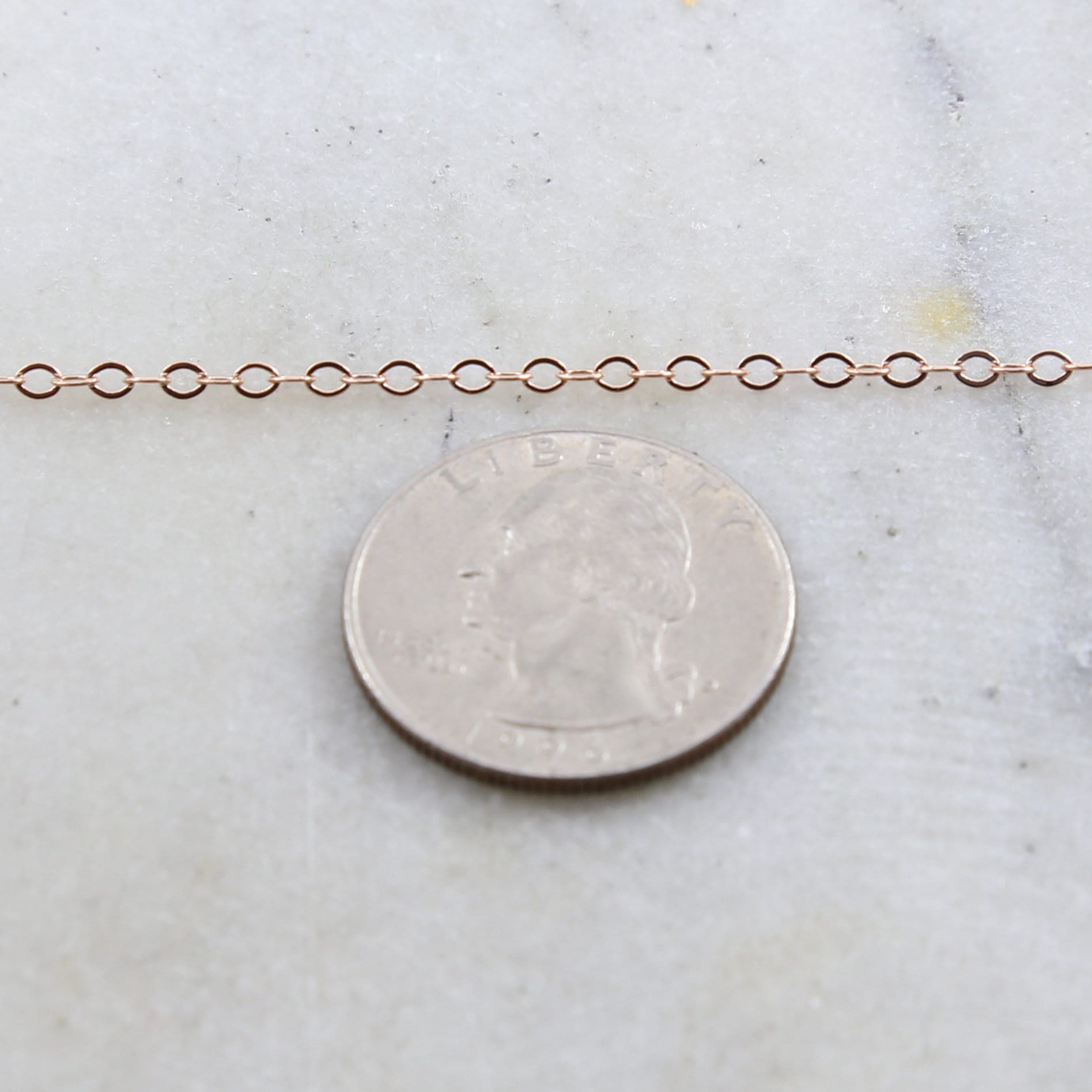 Gold Plated or Brass Rose Flat Link Cable Chain 2.7mm X – Sold by the Foot