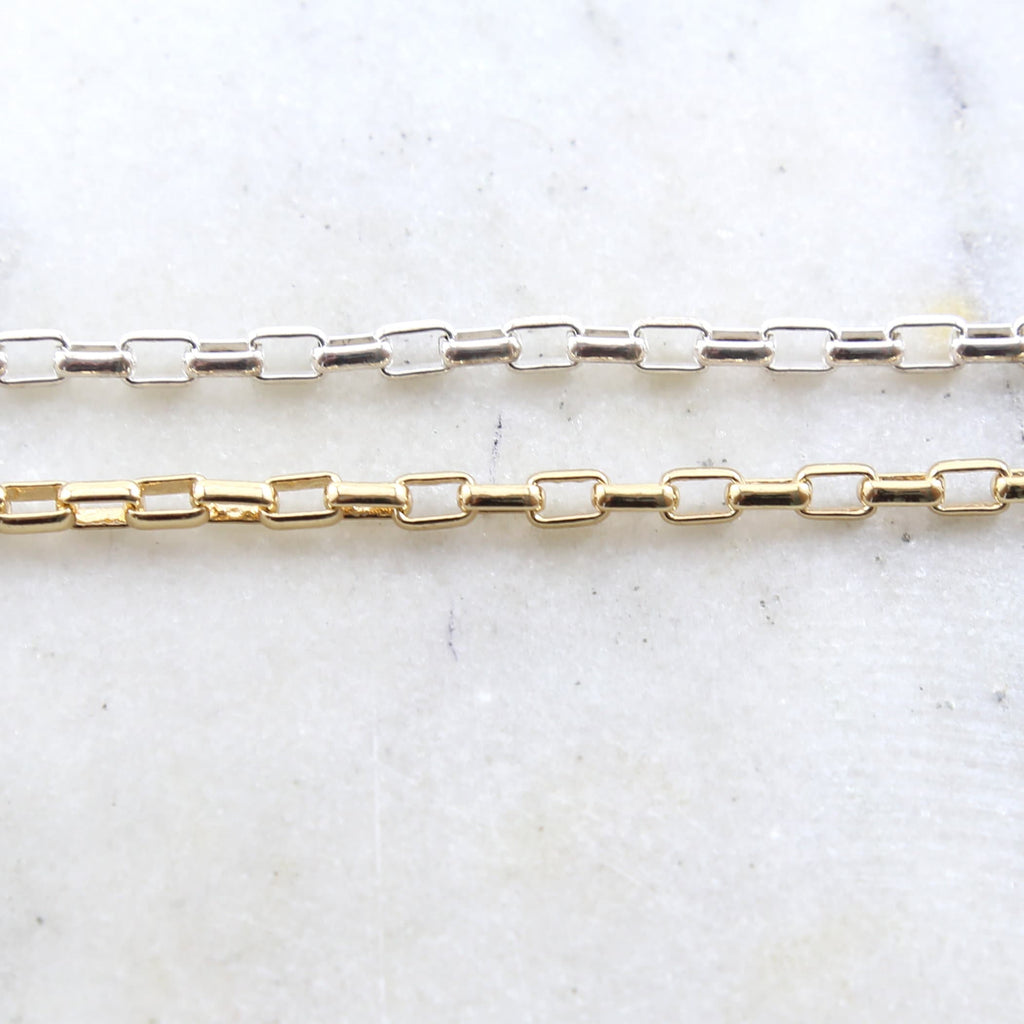 5mmx3.25mm Brass Gold or Silver Plated Thick Rectangular – Sold by the Foot