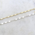 Brass Gold or Silver Plated Double Bar Link Choker Chain – Sold by the Foot