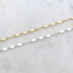 Brass Gold or Silver Plated Double Bar Link Choker Chain – Sold by the Foot