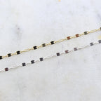 Brass Gold or Silver Plated Double Bar Link Choker Chain – Sold by the Foot