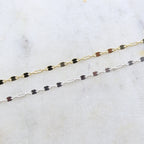Brass Gold or Silver Plated Double Bar Link Choker Chain – Sold by the Foot