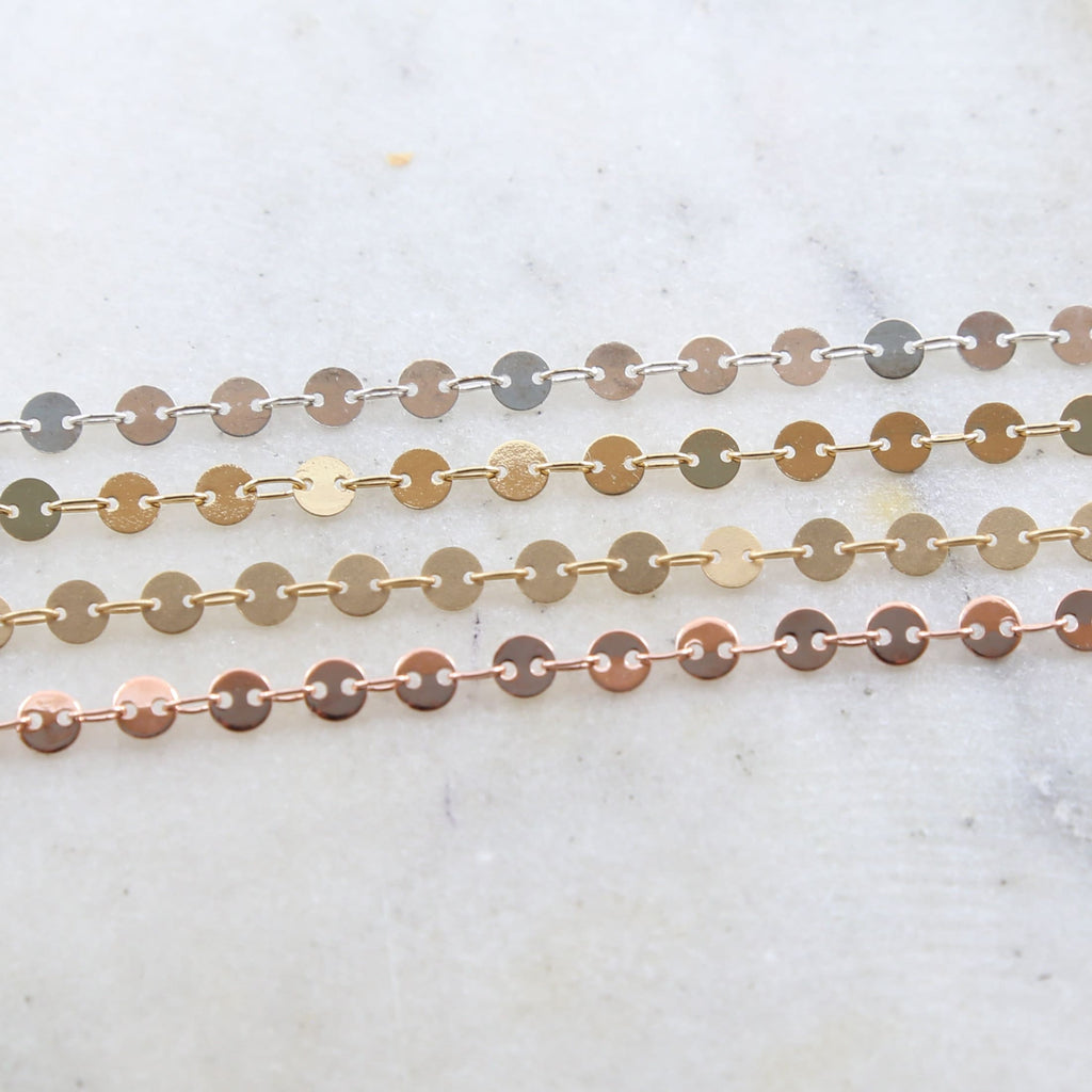 Gold Plated or Brass Silver Gold Rose Gold Matte 4mm Round – Sold by the Foot