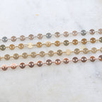Gold Plated or Brass Silver Gold Rose Gold Matte 4mm Round – Sold by the Foot