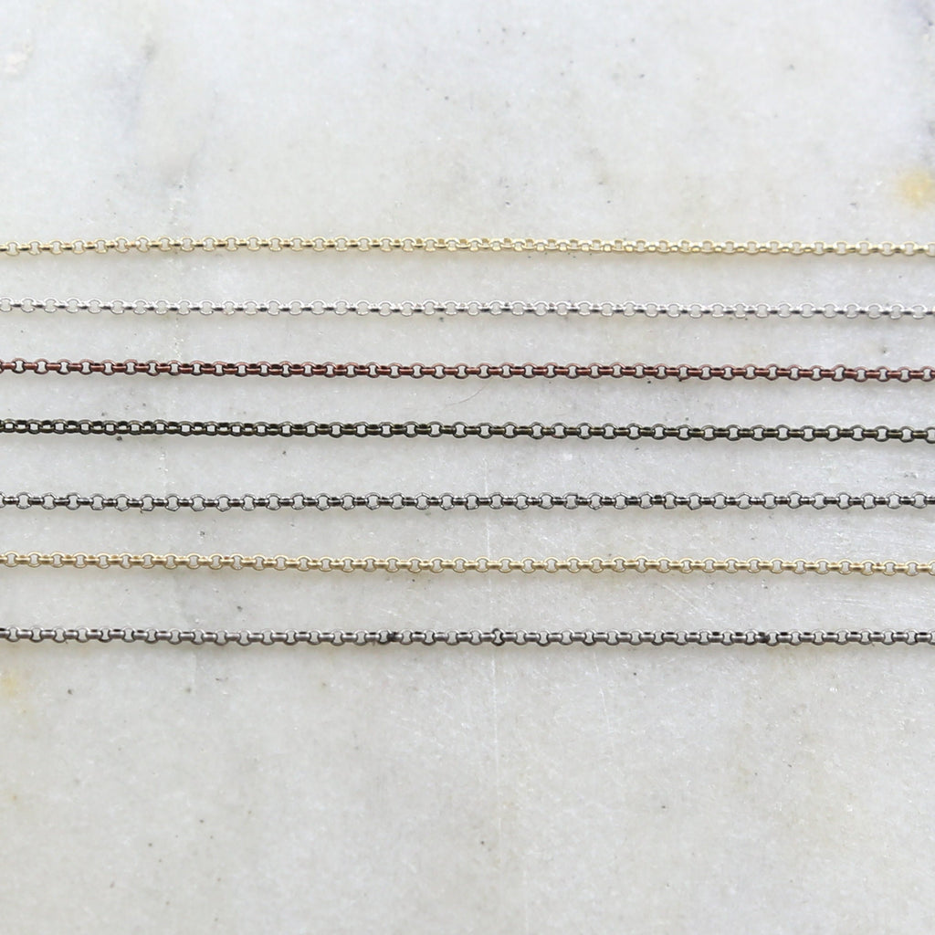 Brass Ultra Dainty Teeny Tiny Delicate Rolo Chain 7 – Sold by the Foot