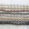 Brass Sturdy 7mm x 5mm Openable Textured Oval Extender – Sold by the Foot