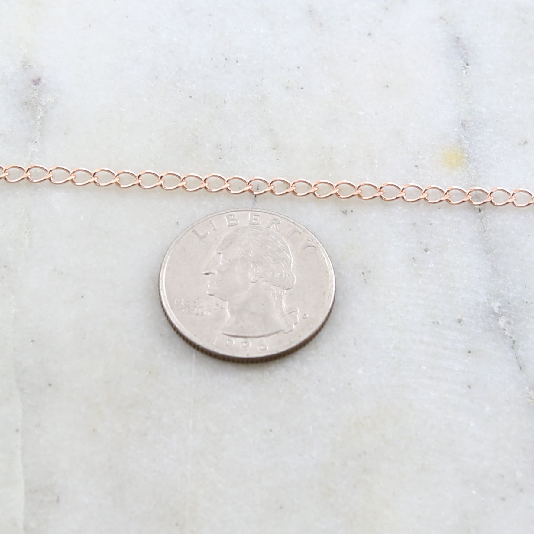 Gold Plated or Brass Rose Curb Extender Chain 4mm x 3mm – Sold by the Foot