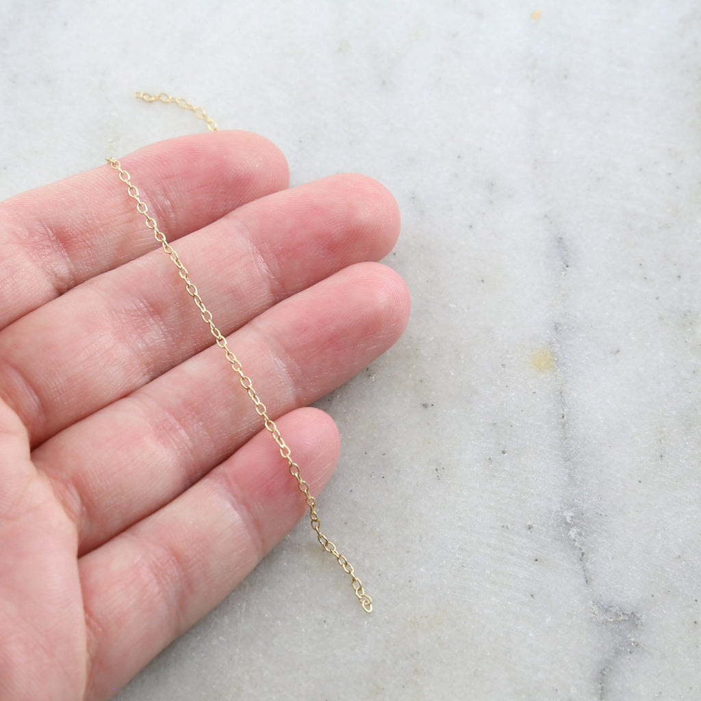 Brass Delicate Thin Oblong Link Cable Chain 2mmx 1mm in 7 – Sold by the Foot