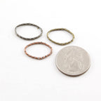 20mmx14mm Pewter Textured Crimped Hammered Oval MetalOpen Circle (4pc)