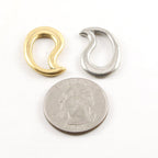 Pewter Large Thick 23mm Smooth Open Teardrop Paisley Design
