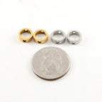 Pewter Small 9mm Metal Open Circle Connector Bead Ring 2 Hole (2pc)