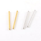 Pewter Metal Long 43mm x 2mm Bar Drop Charm with Ball End (2pc)