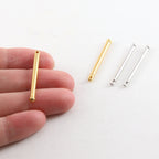 Pewter Metal Short 30mm x 2mm Bar Drop Charm with Ball End (2pc)