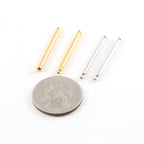 Pewter Metal Short 30mm x 2mm Bar Drop Charm with Ball End (2pc)
