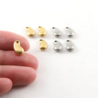 Pewter Metal Thick Kidney Shape Tag Charm 10mm x 6mm (4pc)