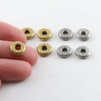Pewter Small 7mm Metal Textured Donut Circle Thick Connector (4pc)